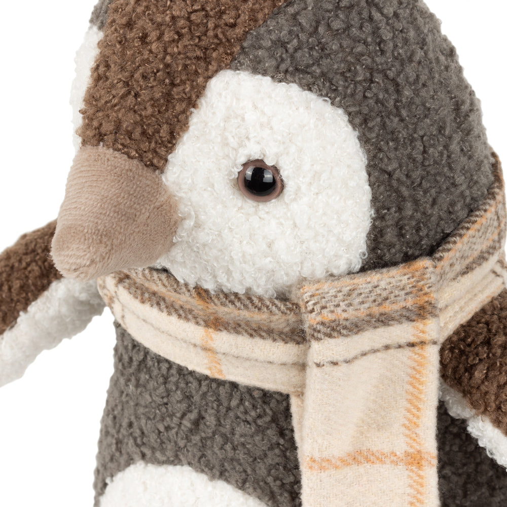 Boucle Penguin Door Stop Warm Grey