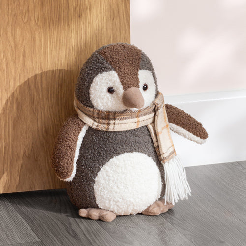 Animal Grey Accessories - Boucle Penguin  Door Stop Warm Grey Paoletti