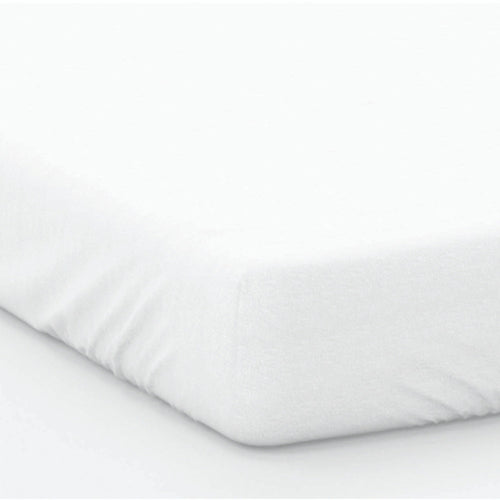 White Bedding - 200 Thread Count Cotton Percale Fitted Bed Sheet White miah.