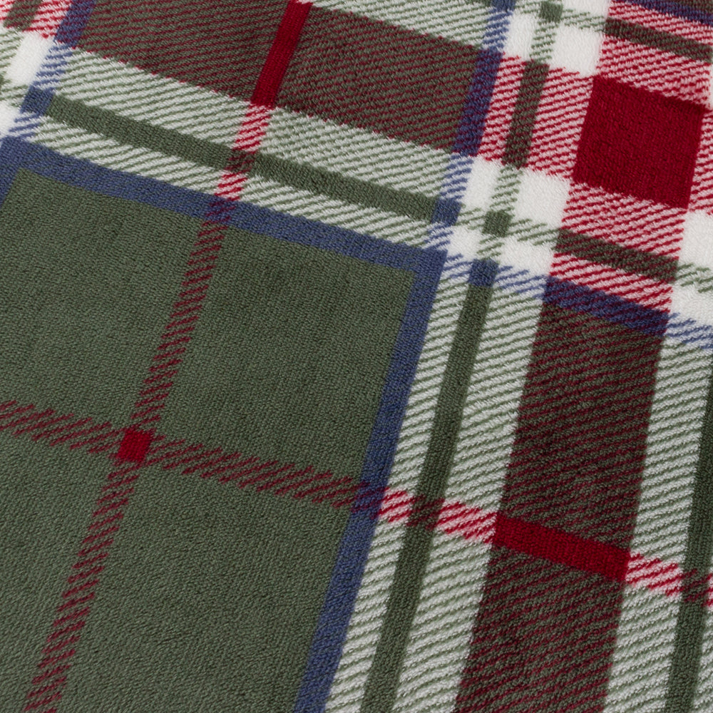 Braemar Check Sherpa Fleece Throw Berry/Pine