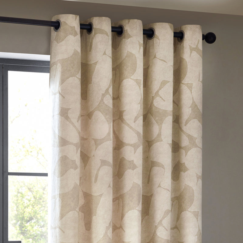 Abstract Beige Curtains - Brinn Abstract Eyelet Curtains Natural HÖEM