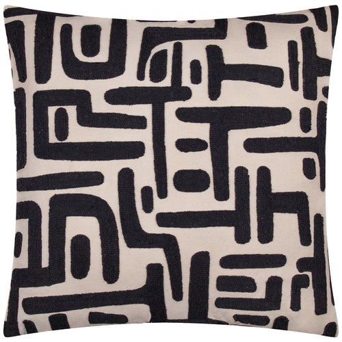 Abstract Black Cushions - Brooke Embroidered Cotton Cushion Cover Mono HÖEM