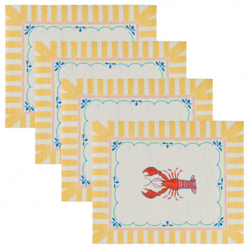  Yellow Kitchen - Brunch Stripes Indoor/Outdoor Placemats Multicolour furn.