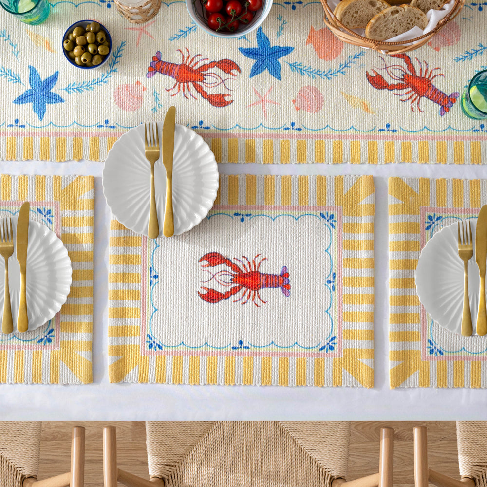  Yellow Kitchen - Brunch Stripes Indoor/Outdoor Placemats Multicolour furn.