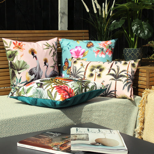 Floral Blue Cushions - Butterfly Outdoor Cushion Cover Duck Egg Evans Lichfield