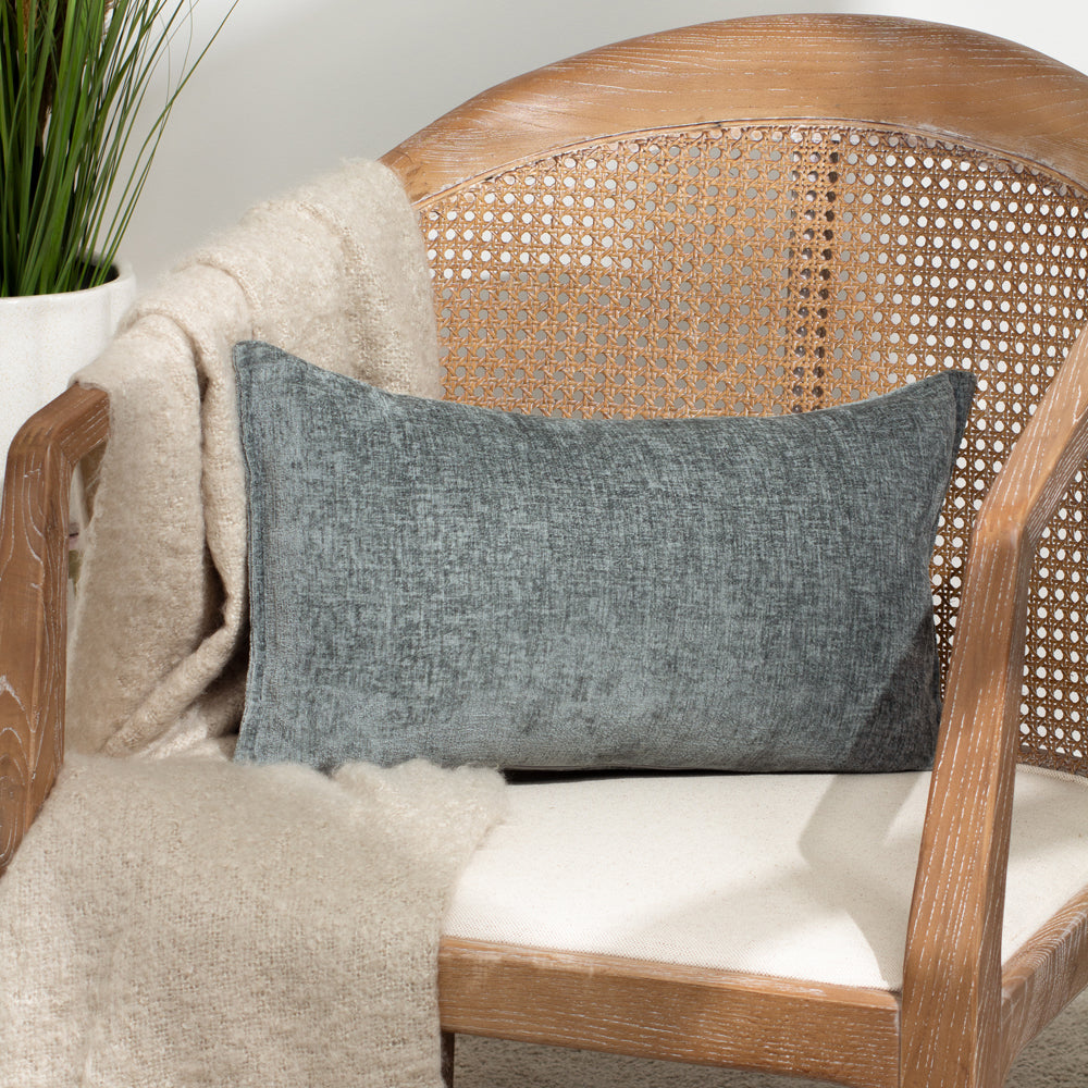 Plain Blue Cushions - Buxton Rectangular Cushion Cover Blue Evans Lichfield