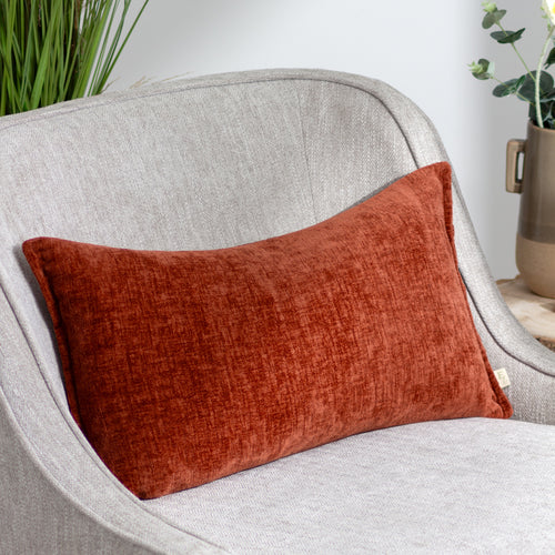Plain Orange Cushions - Buxton Rectangular Cushion Cover Burnt Orange Evans Lichfield