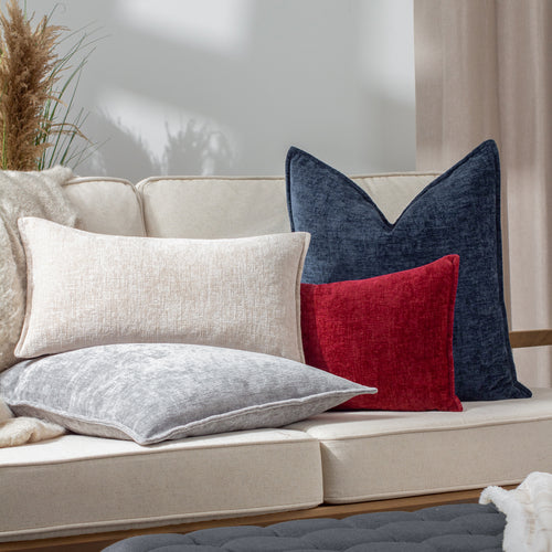 Plain Red Cushions - Buxton Rectangular Cushion Cover Red Evans Lichfield