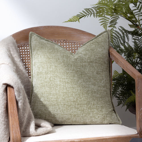Plain Green Cushions - Buxton  Cushion Cover Eucalyptus Evans Lichfield