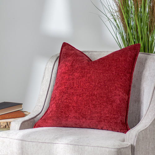Plain Red Cushions - Buxton  Cushion Cover Red Evans Lichfield