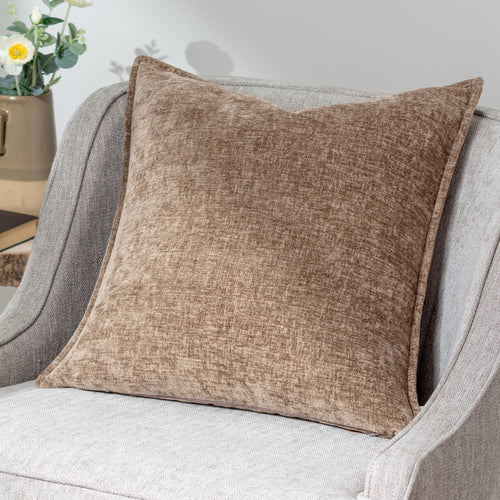 Plain Brown Cushions - Buxton  Cushion Cover Taupe Evans Lichfield