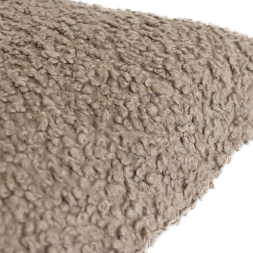Plain Brown Cushions - Cabu Textured Boucle  Cushion Cover Taupe Yard
