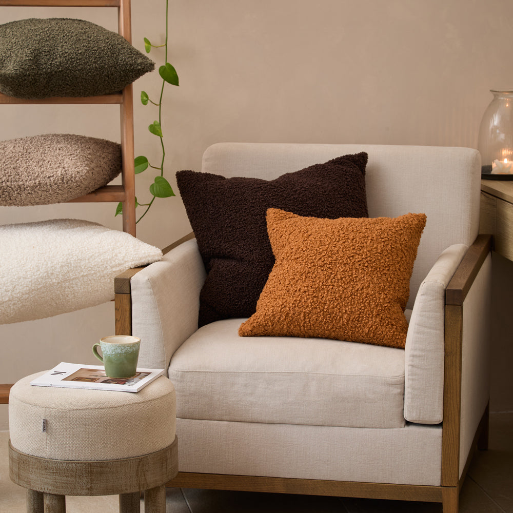 Cabu Chunky Boucle Cushion Ginger