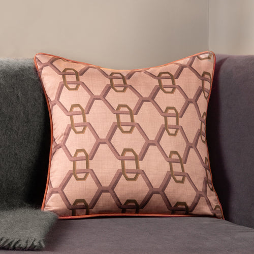 Geometric Pink Cushions - Carnaby Chain  Cushion Cover Pink Paoletti