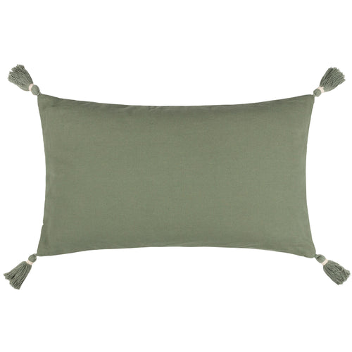Striped Green Cushions - Caliche Textured Tasselled Cushion Cover Eucalyptus Yard