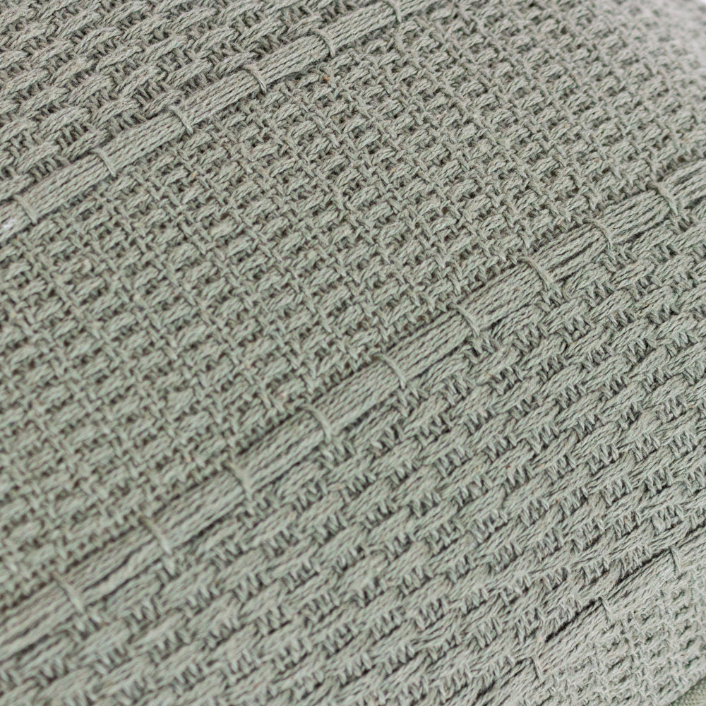 Caliche Textured Tasselled Cushion Eucalyptus