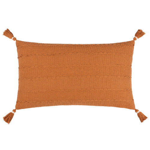 Striped Brown Cushions - Caliche Textured Tasselled Cushion Cover Ginger Yard