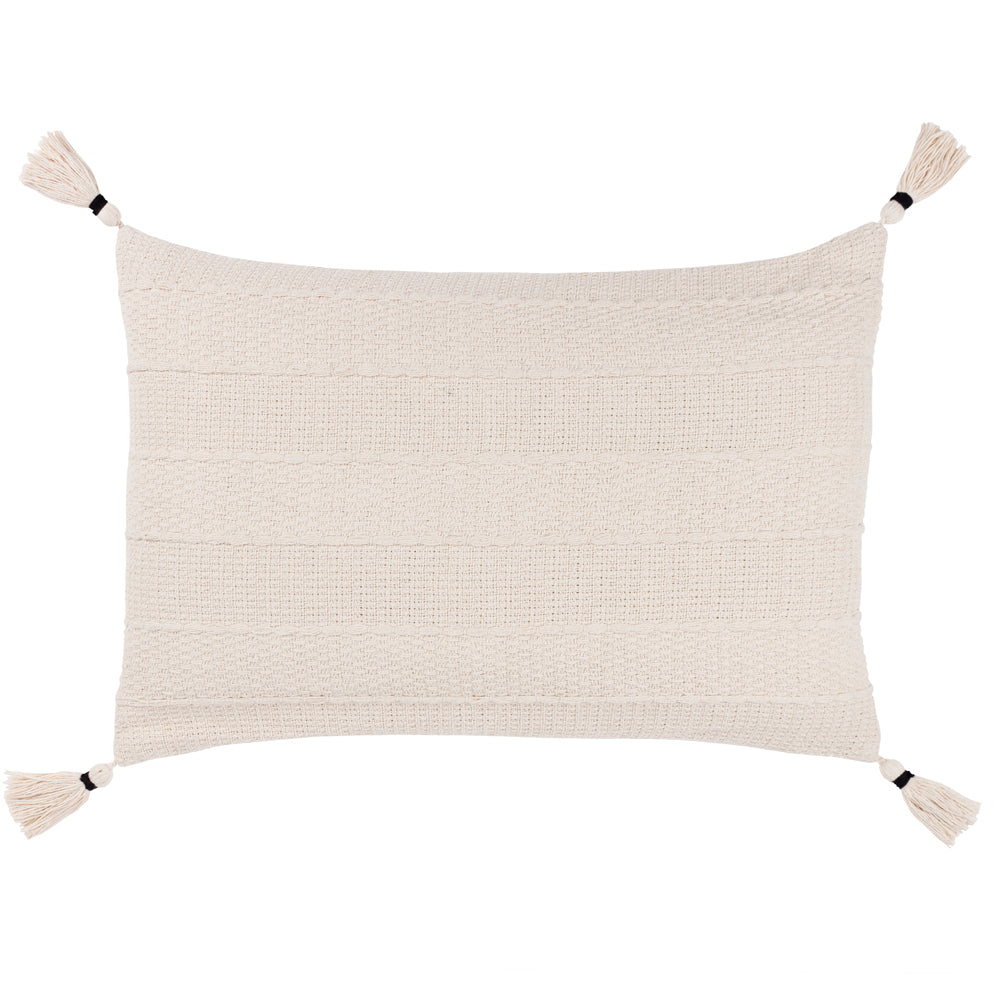 Caliche Textured Tasselled Cushion Natural