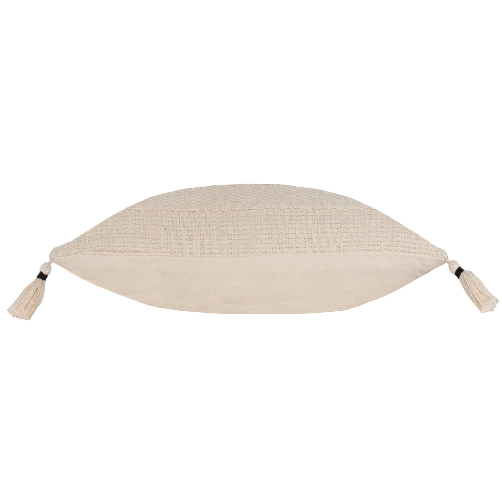 Caliche Textured Tasselled Cushion Natural
