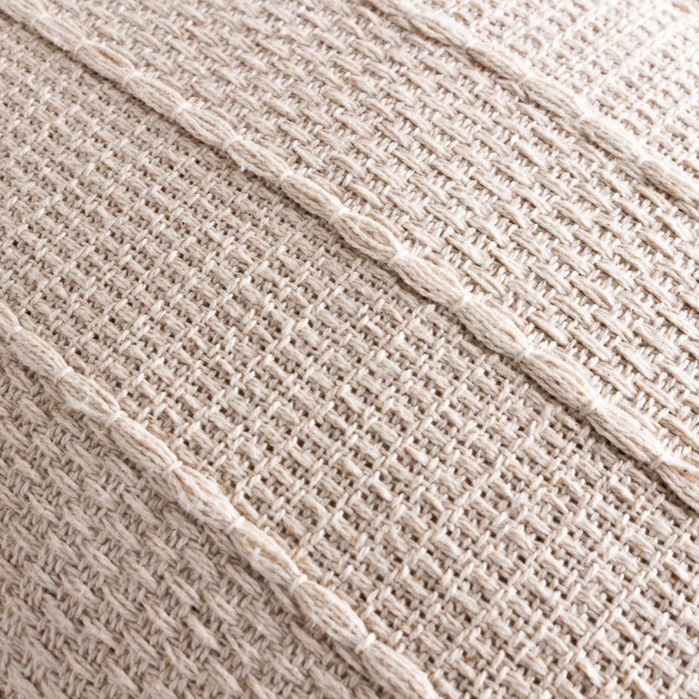 Caliche Textured Tasselled Cushion Natural