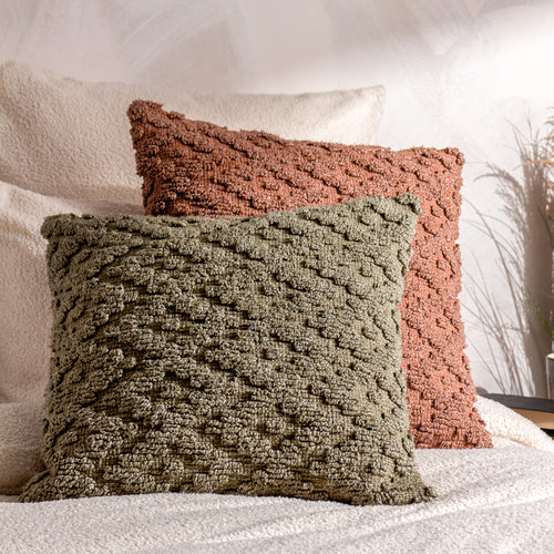 Geometric Green Cushions - Calvay  Cushion Cover Lichen Yard