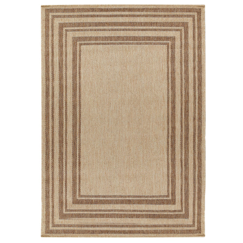 Striped Beige Rugs - Camber Jute Effect Indoor/Outdoor Rug Natural Yard