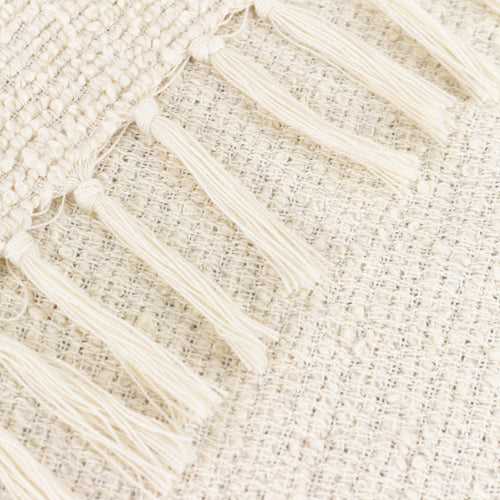 Plain Cream Throws - Candar Textured Boucle Throw Ecru Yard