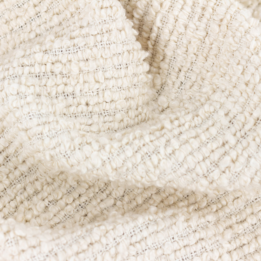 Candar Textured Boucle Throw Ecru