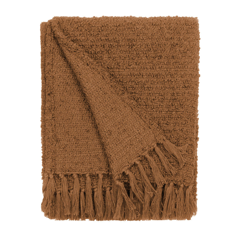 Candar Textured Boucle Throw Ginger