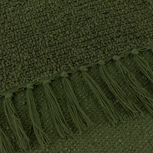 Plain Green Throws - Candar Textured Boucle Throw Khaki Yard