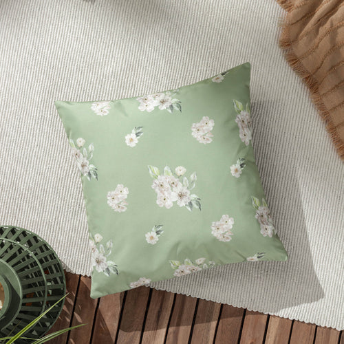 Floral Green Cushions - Canina Floral Outdoor Cushion Cover Green Evans Lichfield