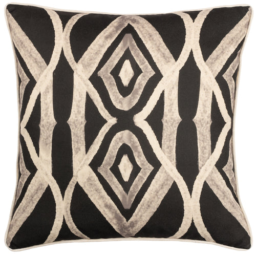 Abstract Black Cushions - Cape Ikat  Cushion Cover Black Wylder