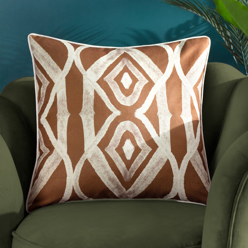 Abstract Orange Cushions - Cape Ikat  Cushion Cover Rust Wylder
