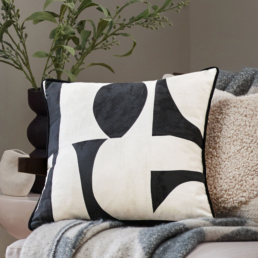 Abstract Black Cushions - Carro Abstract Piped Cushion Cover Dusk HÖEM