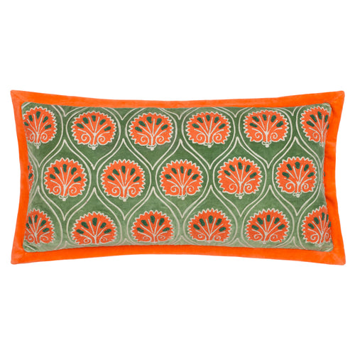 Abstract Green Cushions - Casa  Cushion Cover Peridot/Orange Paoletti