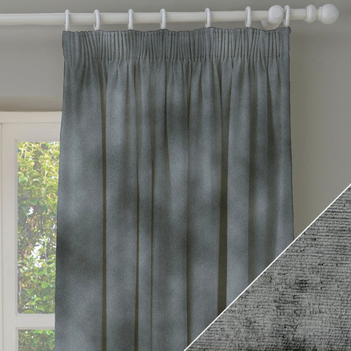 Plain Grey M2M - Castello Nickel Made to Measure Curtains Paoletti