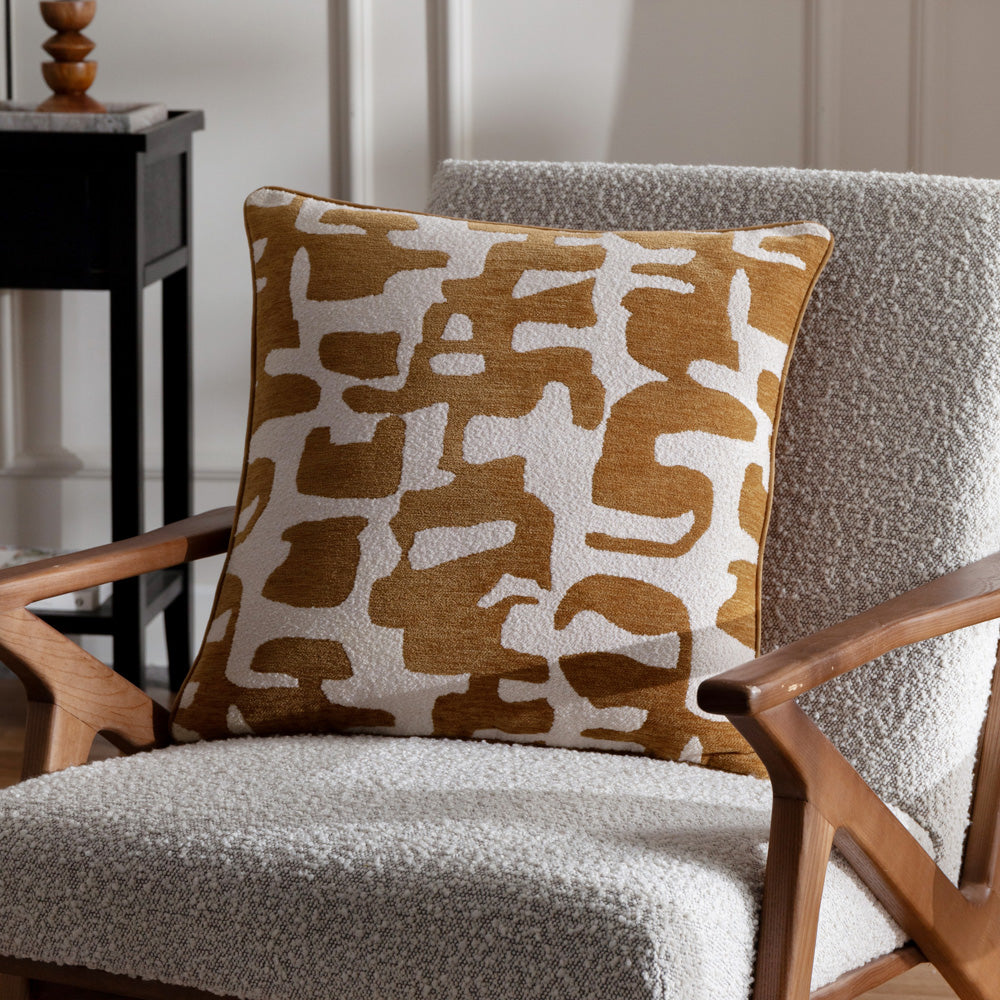 Caval Orange Boucle Jacquard Cushion Cover | Bronze Cushions