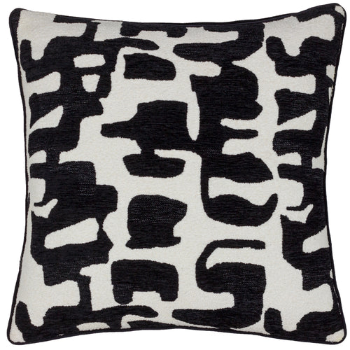 Abstract Black Cushions - Caval Boucle Jacquard Cushion Cover Mono HÖEM