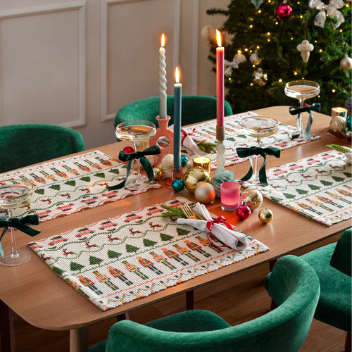 Abstract Multi Kitchen - Christmas Celebration Festive Set of 4 Placemats Multicolour Evans Lichfield