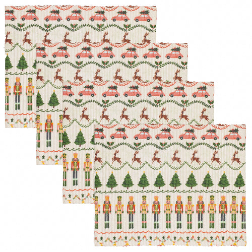 Abstract Multi Kitchen - Christmas Celebration Festive Set of 4 Placemats Multicolour Evans Lichfield