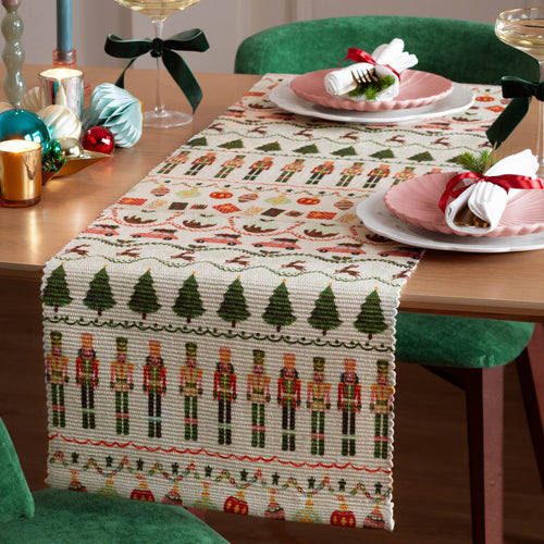 Abstract Multi Kitchen - Christmas Celebration Festive Table Runner Multicolour Evans Lichfield