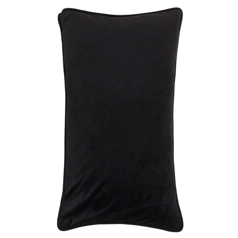 Celestial Stories Embroidered Velvet Cushion Linen/Black