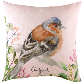 Animal Pink Cushions - Chaffinch Printed Cushion Cover Blush Evans Lichfield