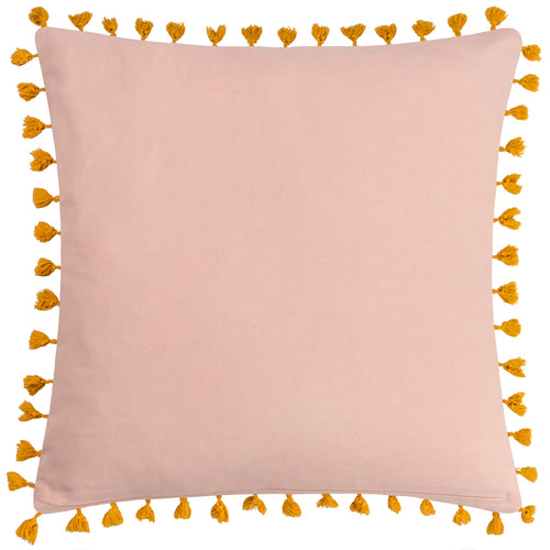 Floral Pink Cushions - Chamae Floral Tasselled Cushion Cover Coral furn.