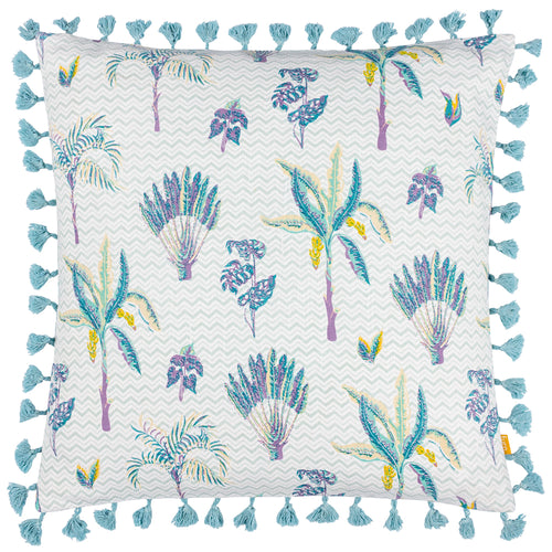 Floral Purple Cushions - Chamae Floral Tasselled Cushion Cover Lilac furn.