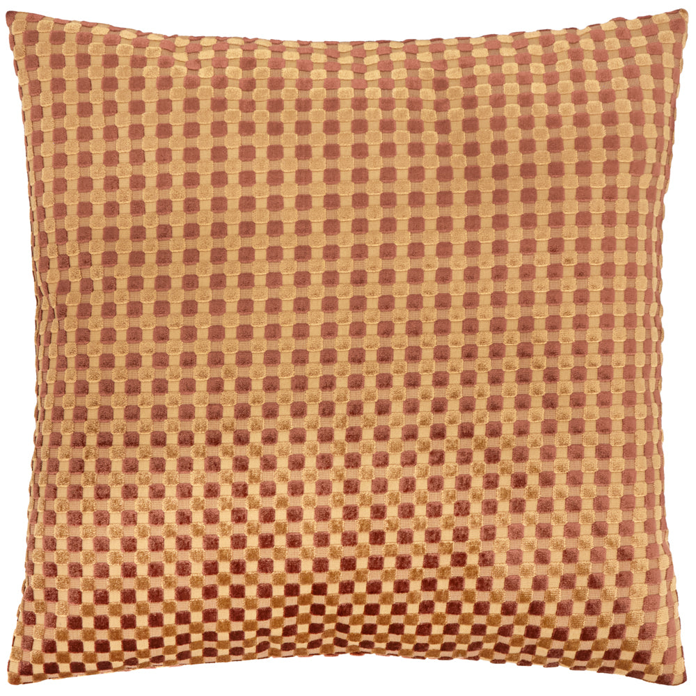 Checkered Velvet Cushion Chocolate