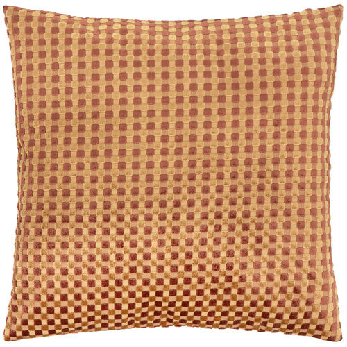 Check Brown Cushions - Checkered Velvet Cushions Chocolate Furn