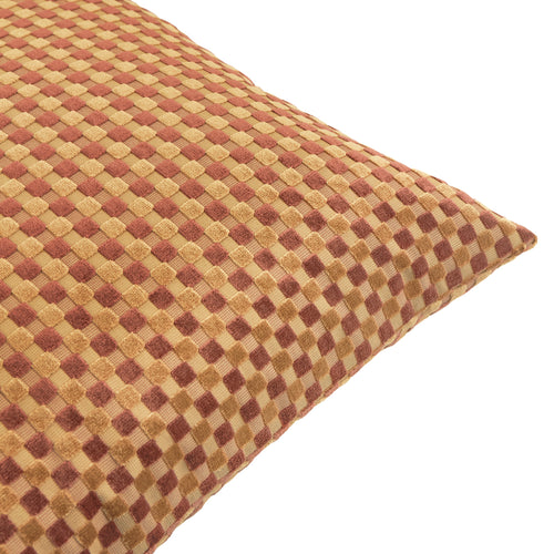 Checkered Velvet Cushion Chocolate