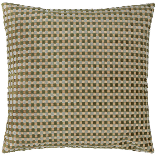 Check Green Cushions - Checkered Velvet Cushions Eucalyptus Furn