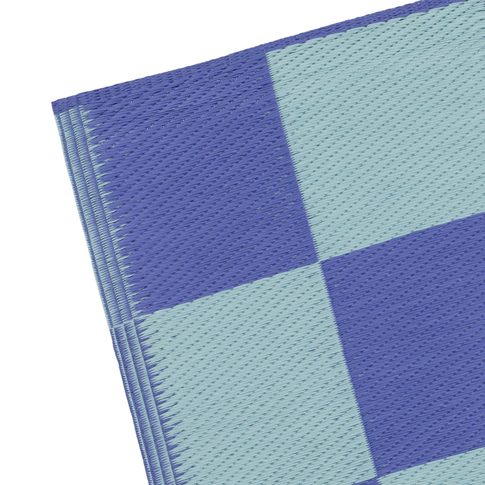 Checkerboard 120x180cm Outdoor Rug Blue